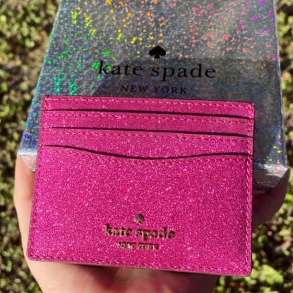 kate spade Handbags - Lola glitter small slim card holder